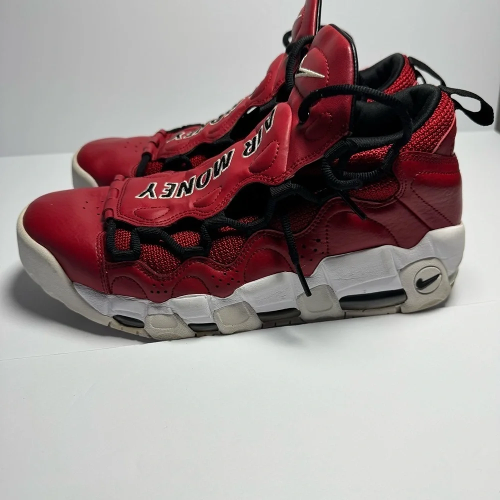 Nike Air More Money Men’s 9 Red Black White AJ2998-600 Basketball Sneakers